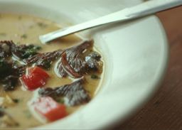 Mushroom and rice soup